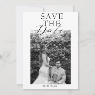 Fancy Black And White Old Money Photo Wedding Save The Date