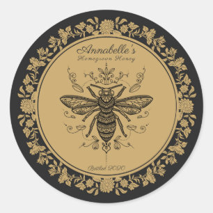 Fancy Black Bee Honey Étiquette