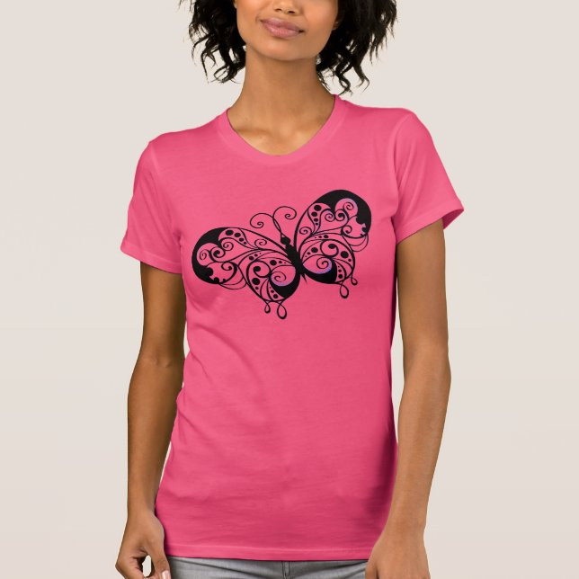 Fancy Black Butterfly T-Shirt (Front)