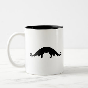 Fancy Black Moustache Two-Tone Coffee Mug