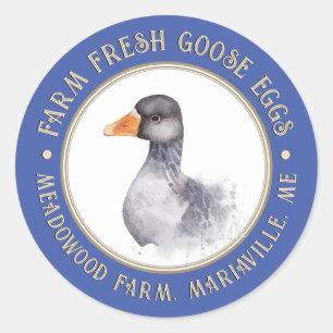 Fancy Blue Egg Carton Label Duck or Goose Eggs