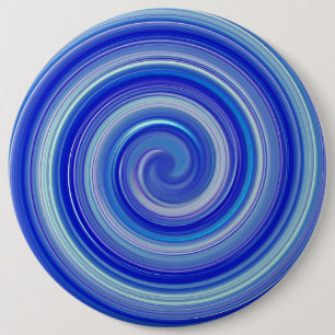 Fancy blue spiral 6 inch round button