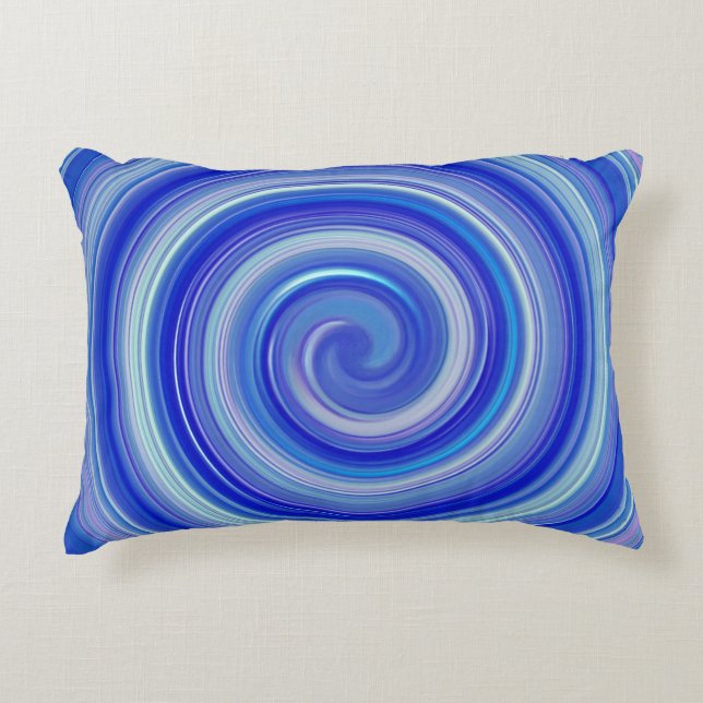 Fancy blue spiral flip flops accent pillow (Front)