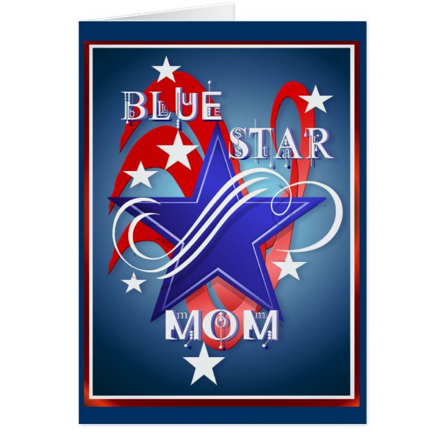 Fancy Blue Star Mom Cards (Front)