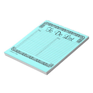 Fancy Blue To Do List Notepad