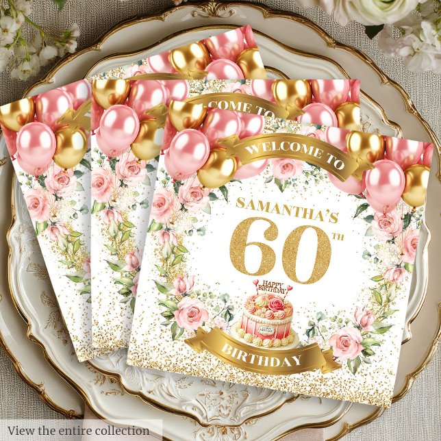 Fancy Boho 60th Birthday Napkins Bloom Aesthetic (Fancy Boho 60th Birthday Napkins Bloom Aesthetic

)