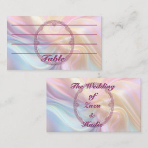 Fancy Border Colourful Pastel Silk Personalize Place Card