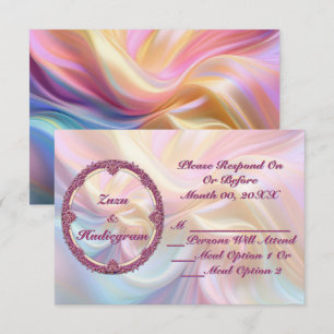 Fancy Border Colourful Pastel Silk Personalize Thank You Card