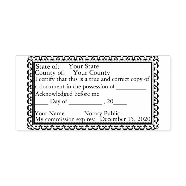 Fancy Border Notary Public Copy Stamp (Design)