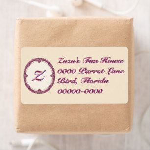 Fancy Border Purple/Pink And Cream Personalize