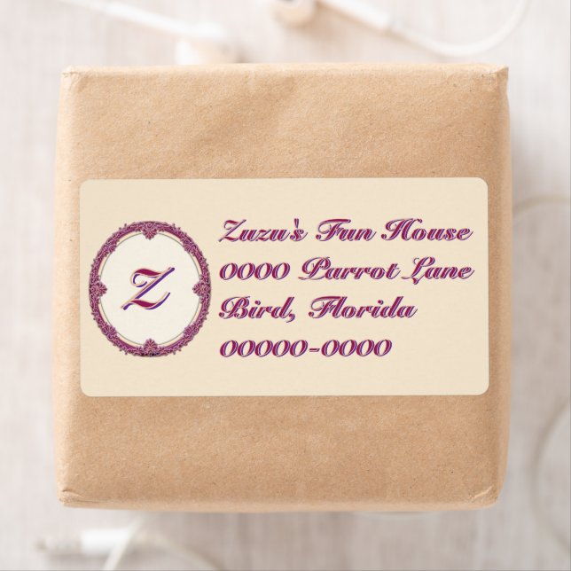 Fancy Border Purple/Pink And Cream Personalize (Insitu)