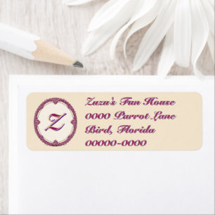 Fancy Border Purple/Pink And Cream Personalize