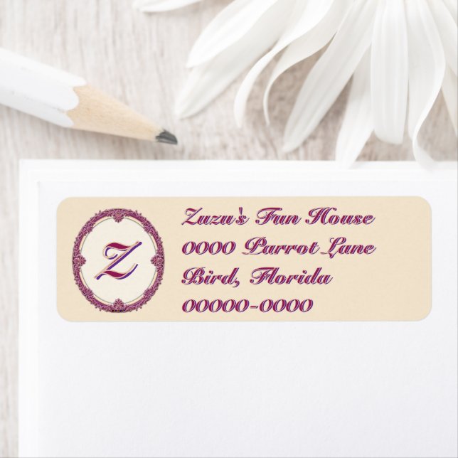 Fancy Border Purple/Pink And Cream Personalize (Insitu)