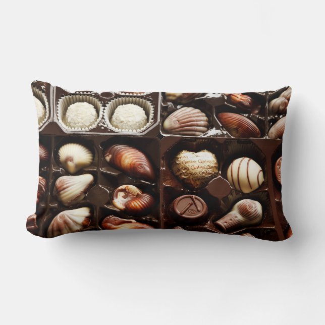 Fancy Box of Chocolate Lumbar Pillow (Front)