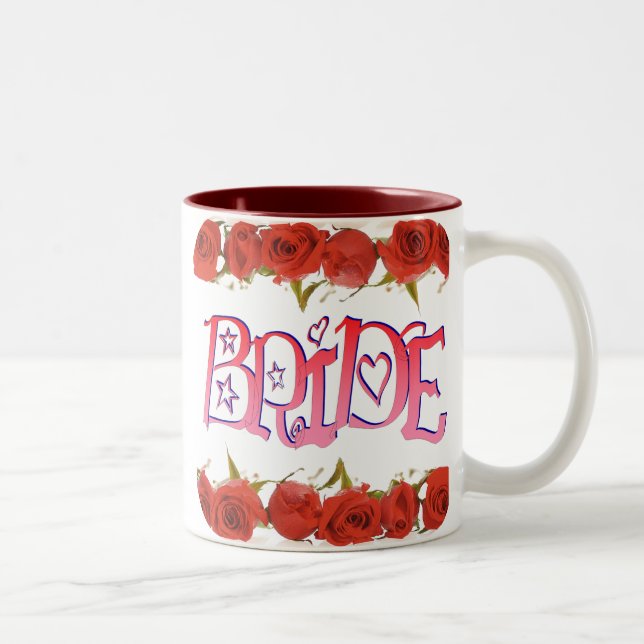 Fancy Bride (1) Rose Rows Two-Tone Coffee Mug (Right)