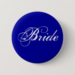 Fancy Bride On Navy 2 Inch Round Button