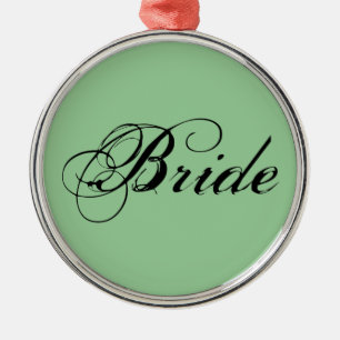Fancy Bride On Sage Metal Ornament