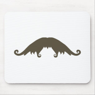 Fancy Brown Moustache Mouse Pad