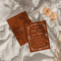 Fancy Burnt Orange Floral Boho Terracotta Wedding