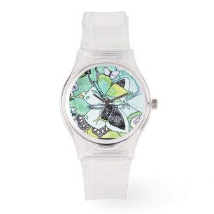 Fancy Butterfly Collage Water Colour Print Watch