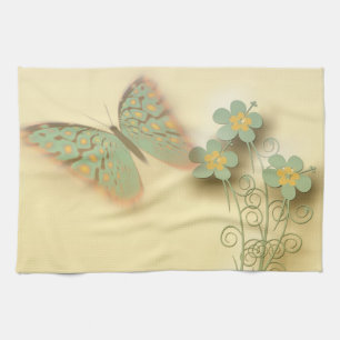 Fancy Butterfly & Flowers Kitchen Towel