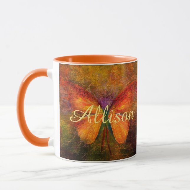 Fancy butterfly personalized   mug (Left)