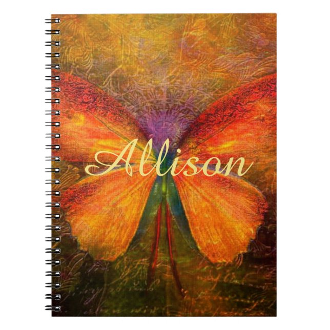 Fancy butterfly personalized   notebook (Front)
