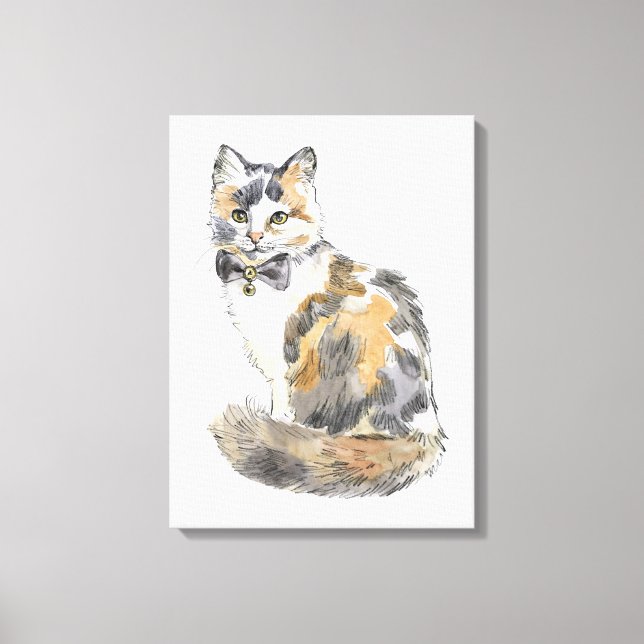 Fancy Calico Cat Canvas Print (Front)
