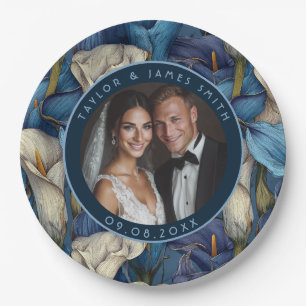 Fancy Carnation Themed Minimalist Wedding Paper Plate