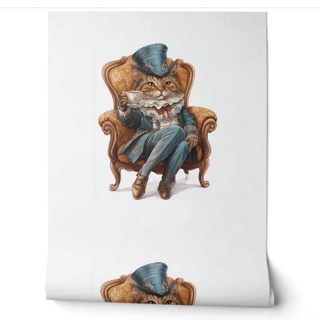 Fancy Cat Society – Victorian Royal Kitty Wallpaper (Unrolling)