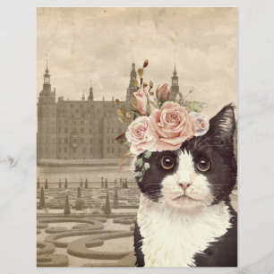 Fancy Cat & The Castle Scrapbook Paper