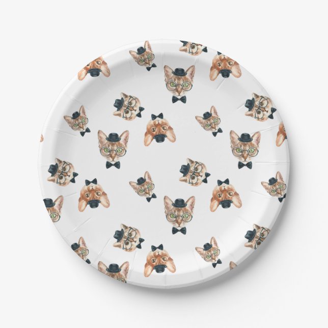 Fancy Cats I Paper Plate (Front)