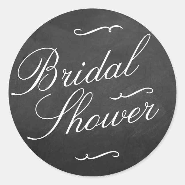 Fancy Chalkboard Bridal Shower Stickers (Front)