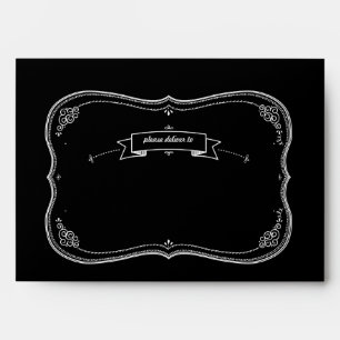 Fancy Chalkboard Vintage Wedding Custom Envelope