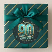 Fancy Chic Teal & Gold 90th Birthday Celebration 