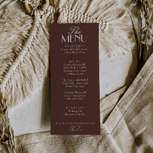Fancy Chocolate Brown Old Money Luxury Wedding Menu