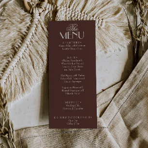 Fancy Chocolate Brown Old Money Luxury Wedding Menu