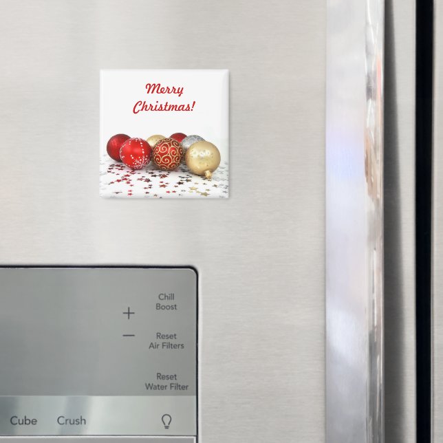 Fancy Christmas Ball Ornaments with Shiny Stars Magnet (In Situ (Fridge))