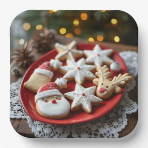 Fancy Christmas Cookies Paper Plate