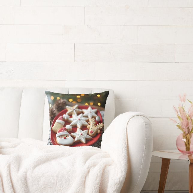 Fancy Christmas Cookies Throw Pillow (Couch)