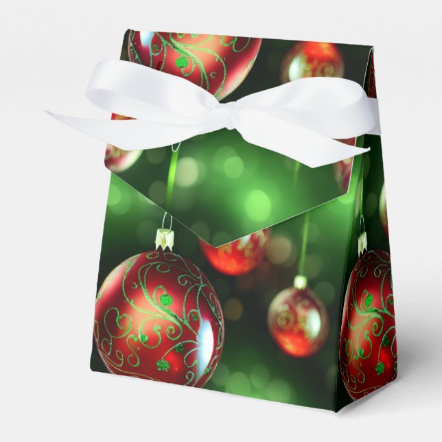 Fancy Christmas Ornament Favor Box (Front Side)