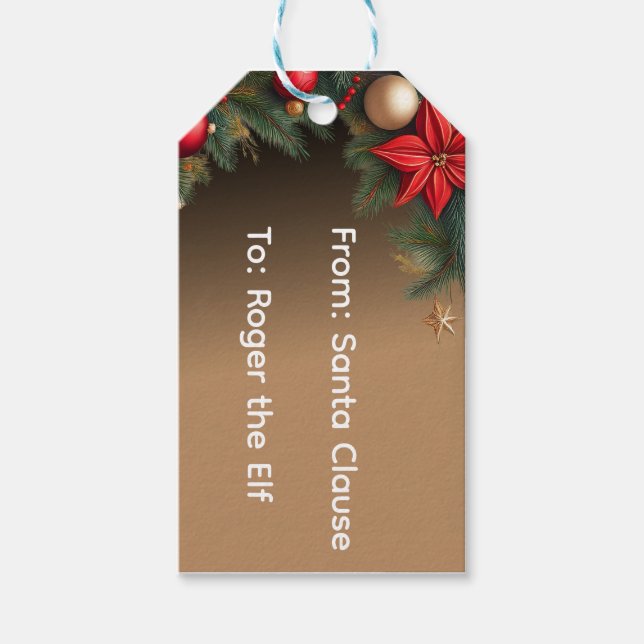 Fancy Christmas Personalized  Gift Tags (Front)