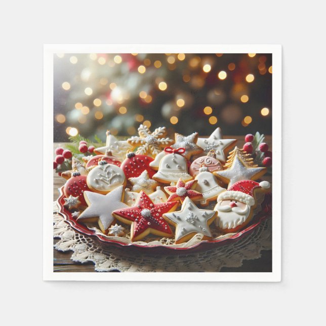 Fancy Christmas Sugar Cookies Napkin (Front)