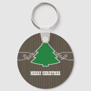 Fancy Christmas Tree Swirls Keychain