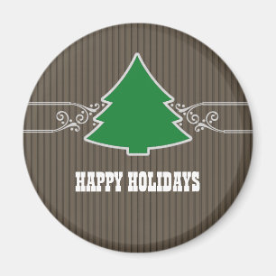 Fancy Christmas Tree Swirls Magnet