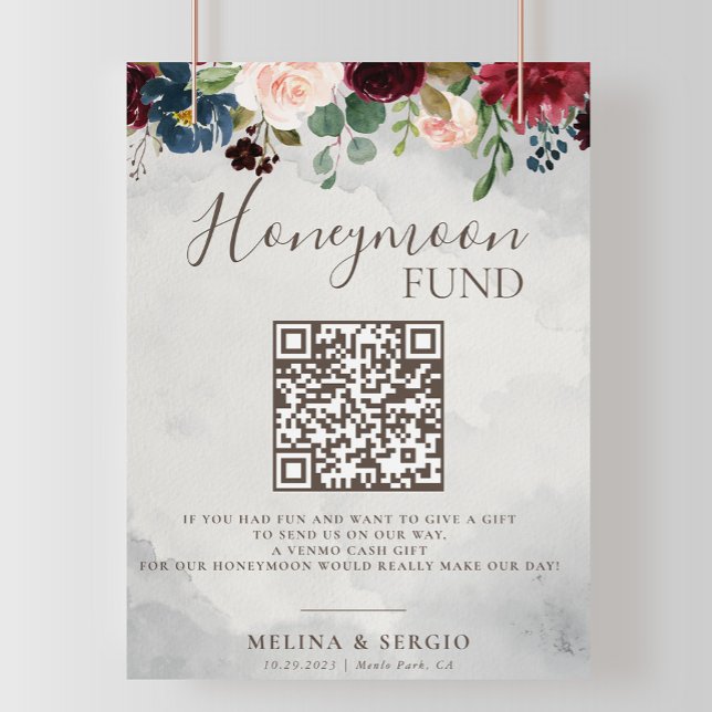 Fancy Classic Roses Flowers Wedding Honeymoon Fund Poster (Creator Uploaded)