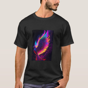 Fancy Colour Phoenix Illustration Novelty Graphic T-Shirt