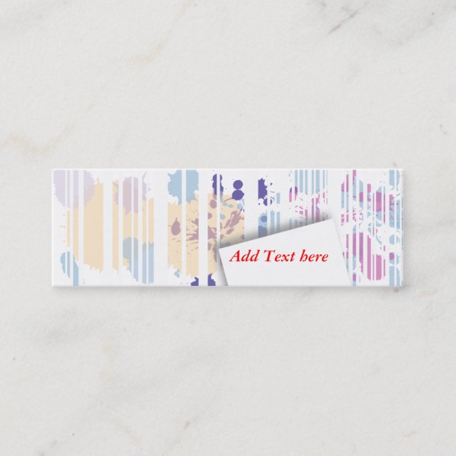 Fancy colourful art  mini business card (Front)