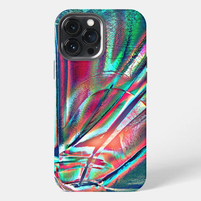 Fancy colours red to green faded & digital scratch iPhone case (Back)