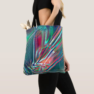 Fancy colours red to green faded & digital scratch tote bag